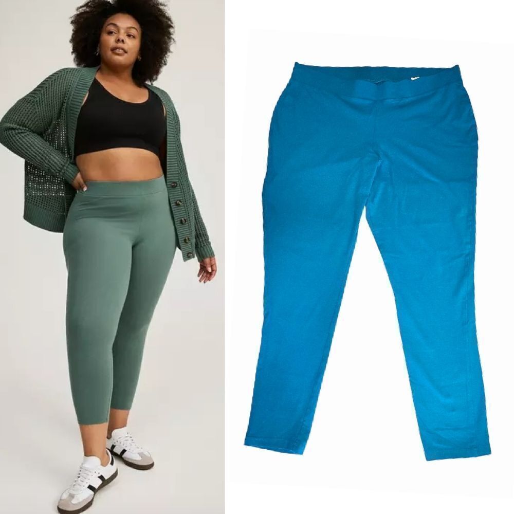 Torrid Turquoise High Waist Pull On Cropped Leggings Plus 3X Workout‎